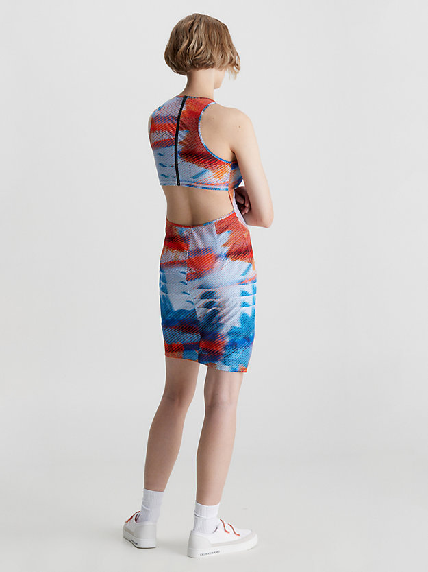 MOTION FLOWER AOP Asymmetrisches Bodycon-Kleid mit Cutouts für Damen CALVIN KLEIN JEANS