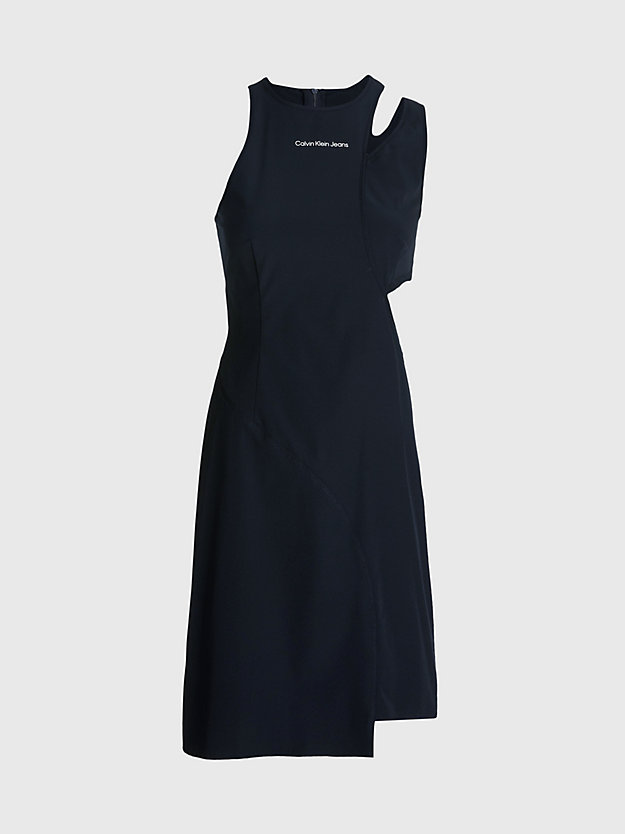 CK BLACK Dopasowana asymetryczna sukienka z wycięciami dla Kobiety CALVIN KLEIN JEANS