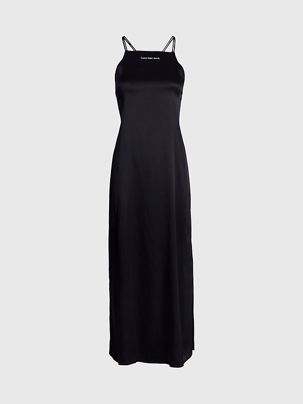 CK BLACK Satynowa sukienka maxi bez pleców dla Kobiety CALVIN KLEIN JEANS