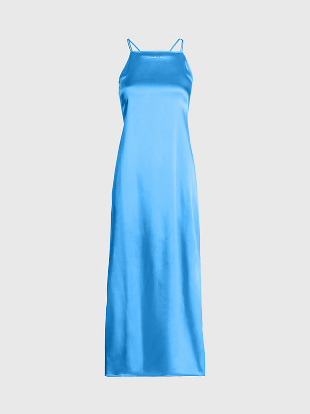 BLUE CRUSH Satin Open Back Maxi Dress for women CALVIN KLEIN JEANS