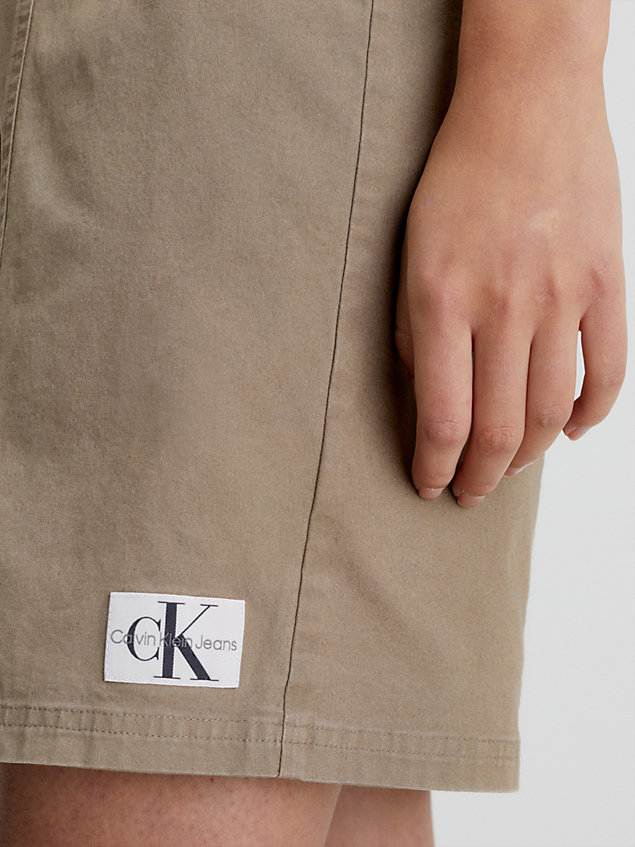 grey cotton canvas button-through dress for women calvin klein jeans