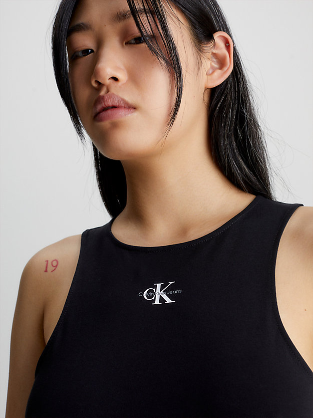 CK BLACK Camiseta de tirantes de algodón orgánico de mujer CALVIN KLEIN JEANS