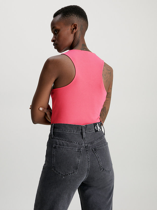 débardeur en coton bio pink pour femmes calvin klein jeans