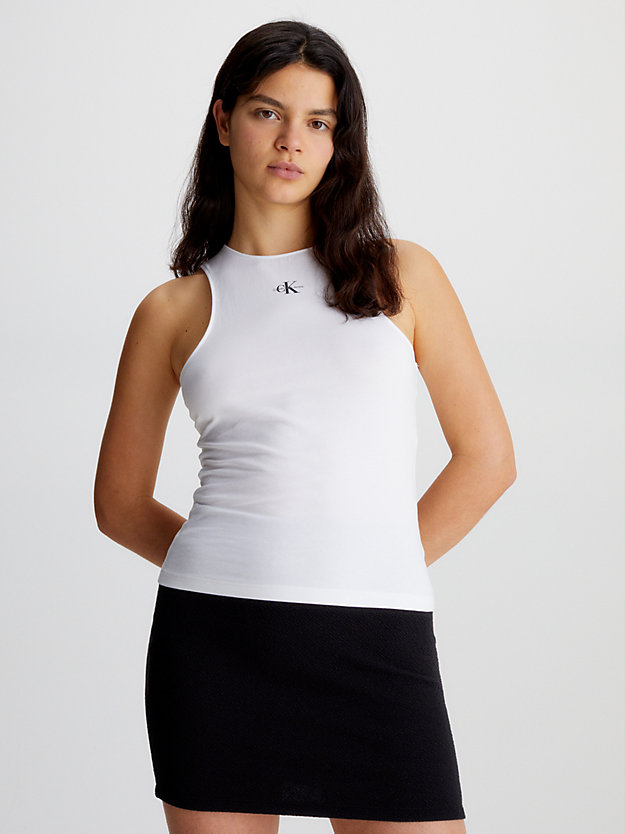 BRIGHT WHITE Camiseta de tirantes de algodón orgánico de mujer CALVIN KLEIN JEANS