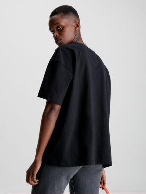 ck black boyfriend t-shirt für damen - calvin klein jeans