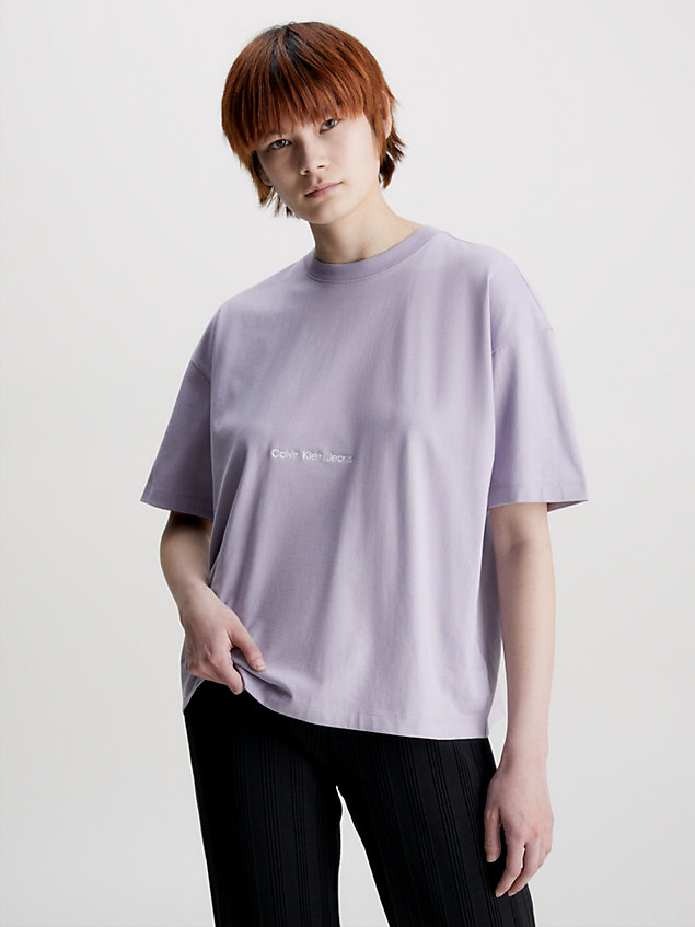 purple boyfriend t-shirt voor dames - calvin klein jeans