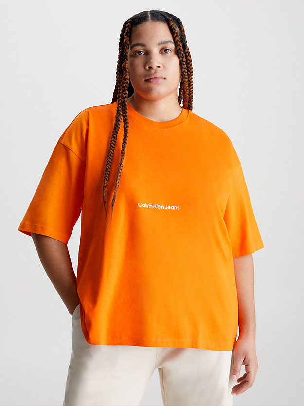 vibrant orange boyfriend t-shirt for women calvin klein jeans