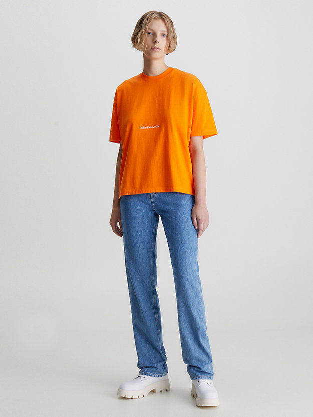 vibrant orange boyfriend t-shirt for women calvin klein jeans