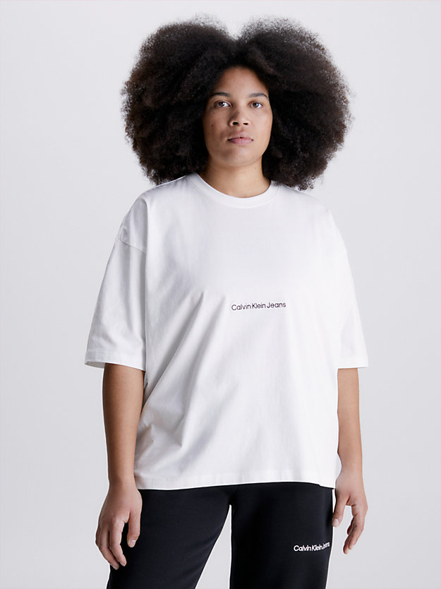 BRIGHT WHITE Boyfriend T-shirt met logo voor dames CALVIN KLEIN JEANS