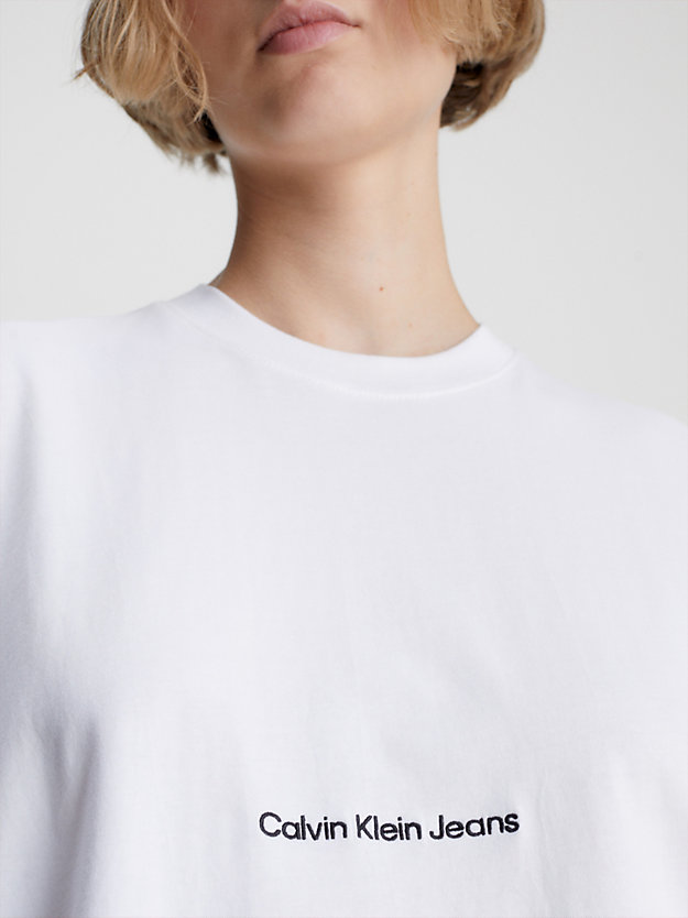 BRIGHT WHITE T-shirt boyfriend for femmes CALVIN KLEIN JEANS
