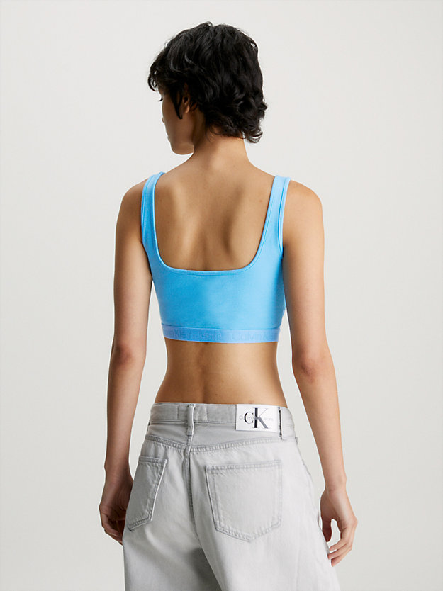 blue crush milano jersey cut out bralette top for women calvin klein jeans