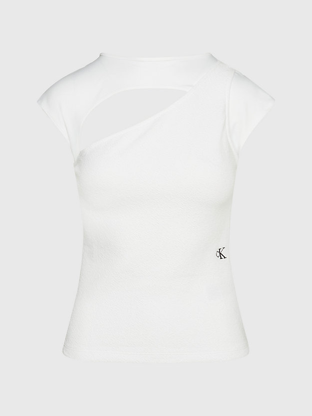 BRIGHT WHITE Cutout-Top aus Seersucker-Stretch für Damen CALVIN KLEIN JEANS