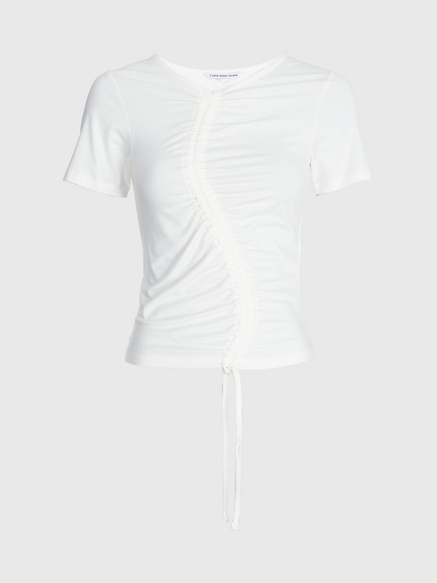 camiseta fruncida con cordón ancient white de mujer calvin klein jeans