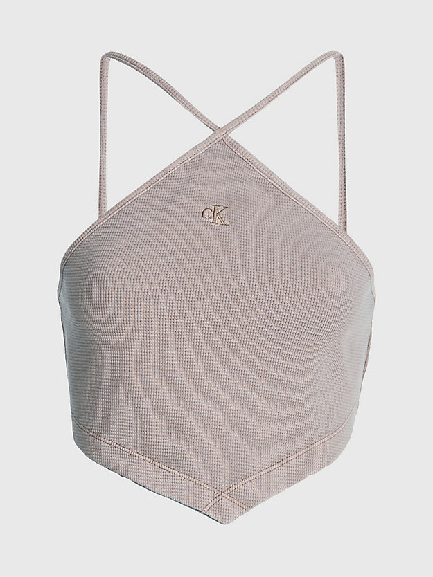 shitake neckholder-top aus baumwolle mit waffel-struktur für damen - calvin klein jeans
