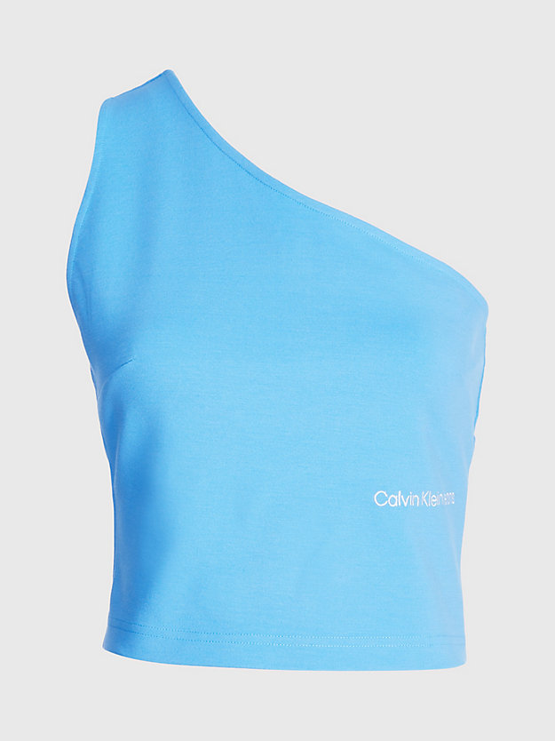 blue crush one-shoulder-top aus milano-jersey für damen - calvin klein jeans