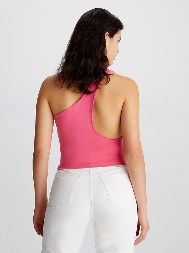 pink milano jersey one-shoulder top voor dames - calvin klein jeans
