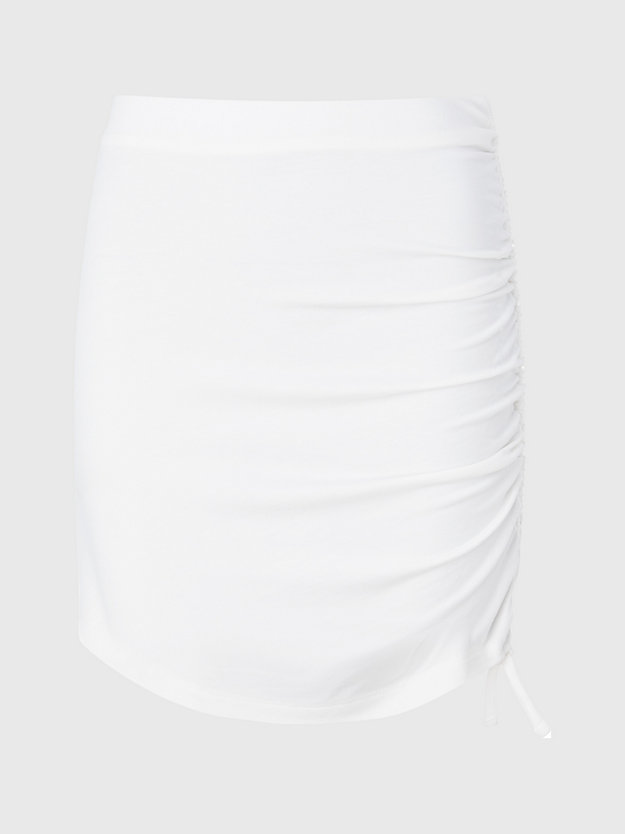 ANCIENT WHITE Ruched Drawstring Mini Skirt for women CALVIN KLEIN JEANS