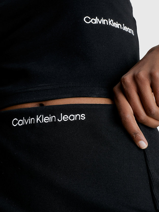 ck black milano jersey a-line mini skirt for women calvin klein jeans