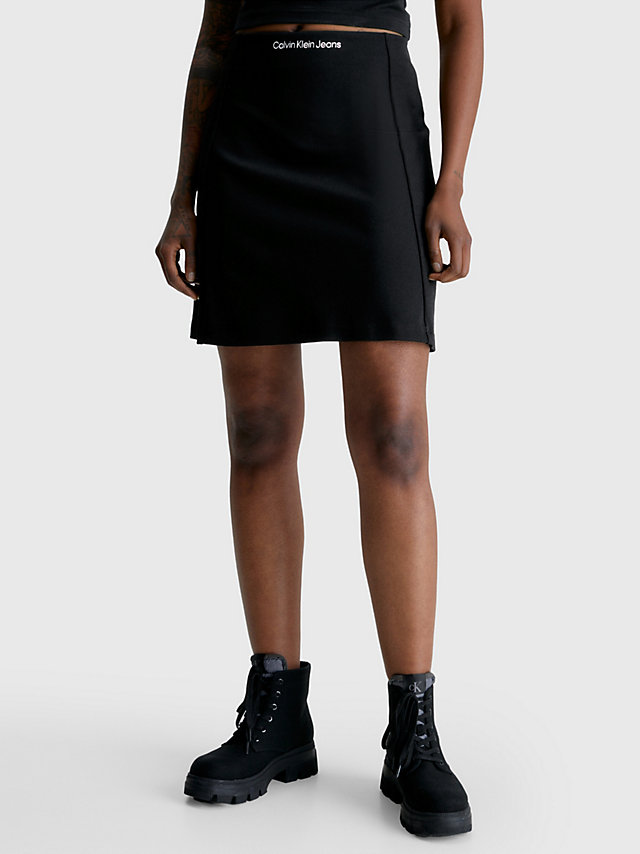 CK Black > Trapezowa Spódnica Mini Z Dżerseju Milano > undefined Kobiety - Calvin Klein