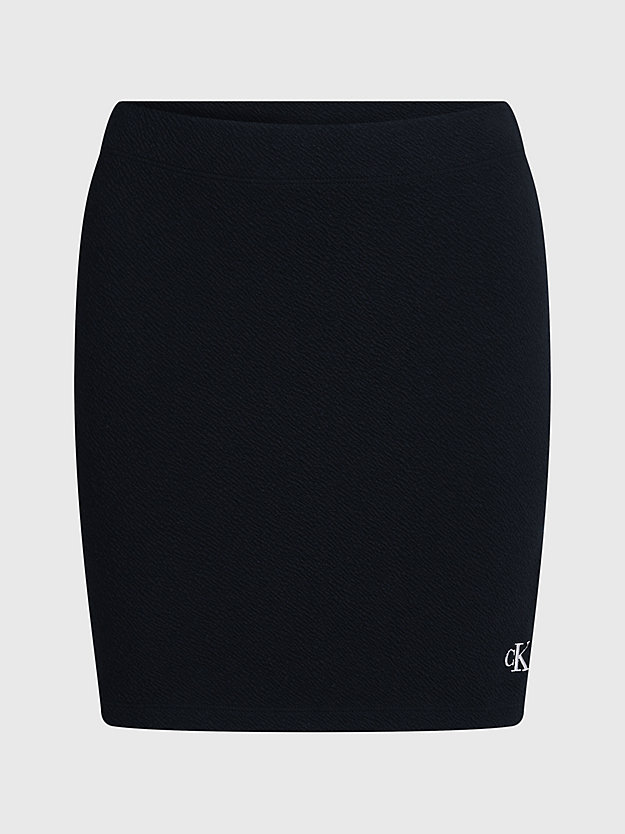 mini-jupe en seersucker élastique ck black pour femmes calvin klein jeans