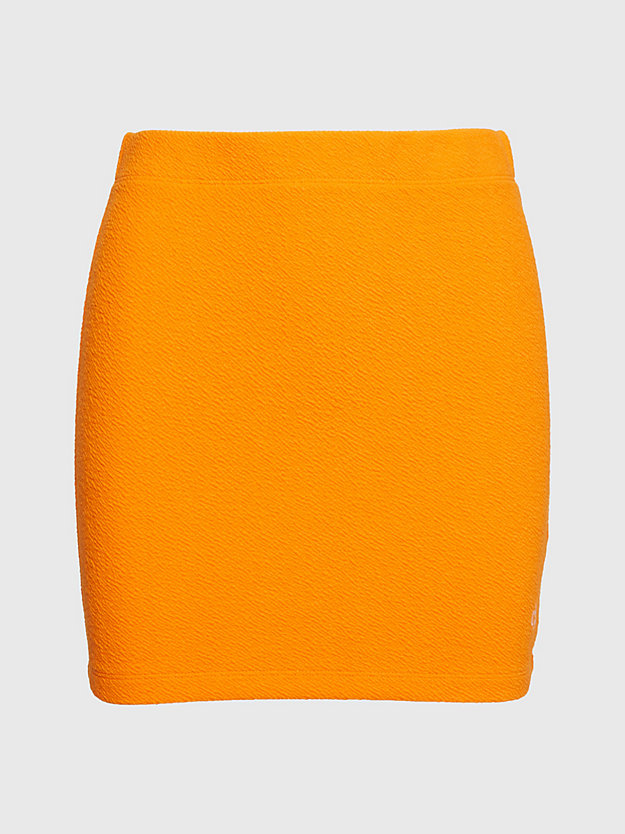 vibrant orange seersucker stretch mini skirt for women calvin klein jeans