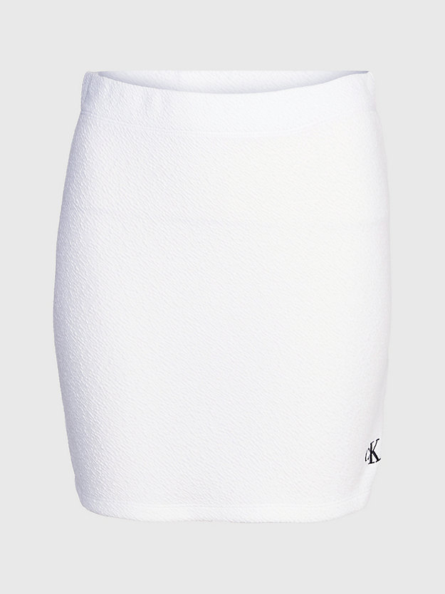 BRIGHT WHITE Seersucker Stretch Mini Skirt for women CALVIN KLEIN JEANS