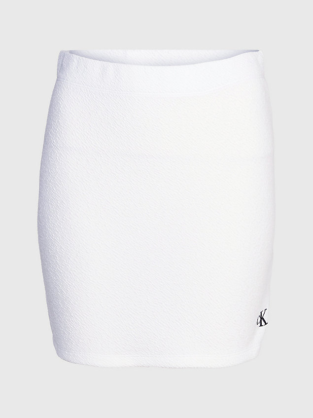 white spódnica mini z marszczonego, rozciągliwego materiału dla kobiety - calvin klein jeans