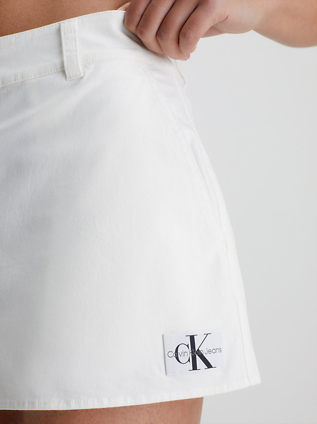 ANCIENT WHITE Micro-jupe en toile de coton for femmes CALVIN KLEIN JEANS