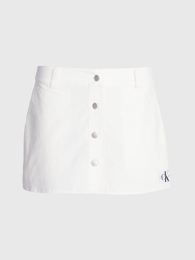 white micro mini-rok van katoen canvas voor dames - calvin klein jeans