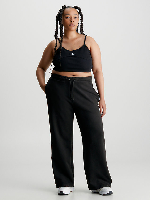 black plus size straight joggers for women calvin klein jeans