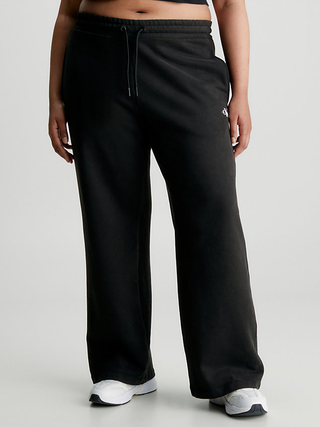black plus size straight joggers for women calvin klein jeans