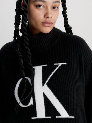 CK BLACK Sweter plus size z monogramem dla Kobiety CALVIN KLEIN JEANS