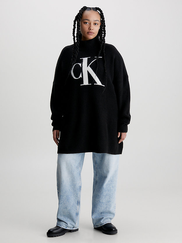 CK BLACK Sweter plus size z monogramem dla Kobiety CALVIN KLEIN JEANS