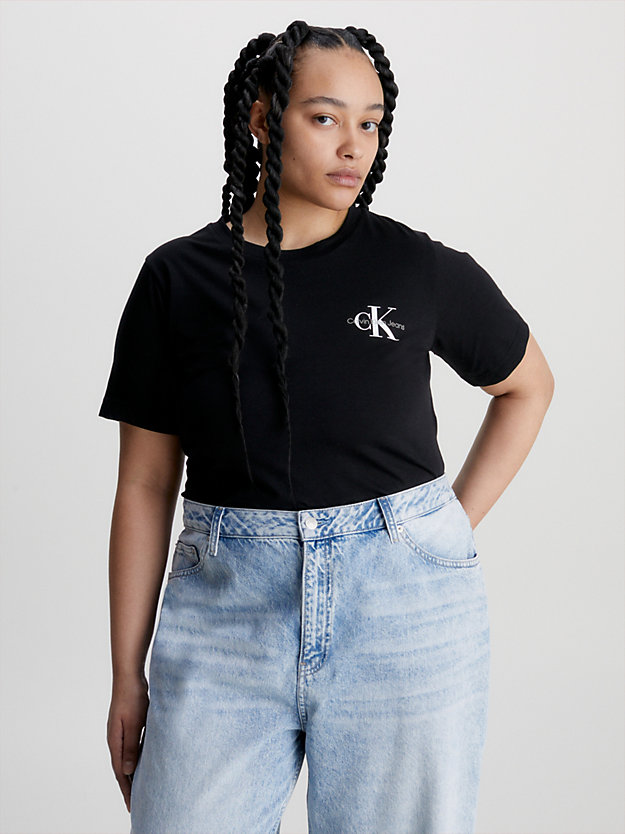 CK BLACK / CK BLACK T-shirt con monogramma Plus Size in confezione da 2 da donna CALVIN KLEIN JEANS