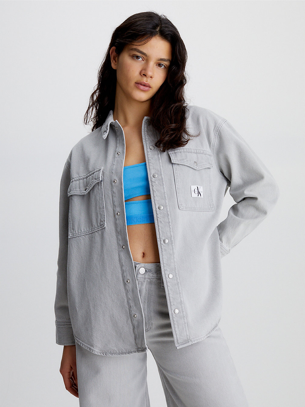 DENIM GREY Denim Shirt Jacket undefined women Calvin Klein
