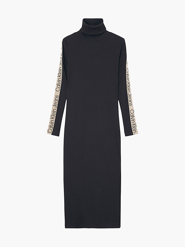CK BLACK Sukienka maxi plus size ze ściągaczowego materiału dla Kobiety CALVIN KLEIN JEANS