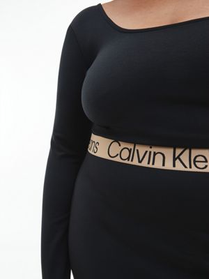 CK BLACK Plus Size Milano Jersey Mini Dress for women CALVIN KLEIN JEANS