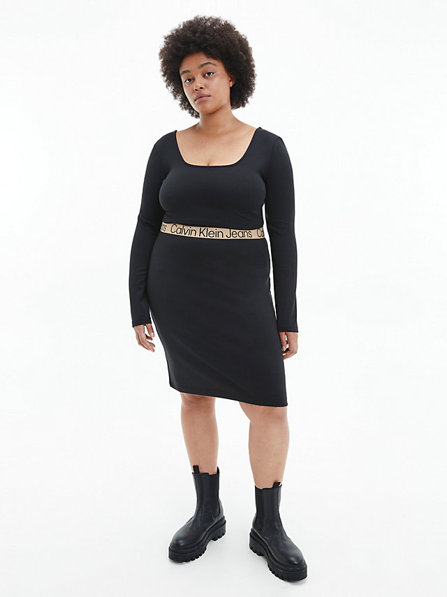 CK Black Plus Size Milano Jersey Mini Dress undefined women Calvin Klein