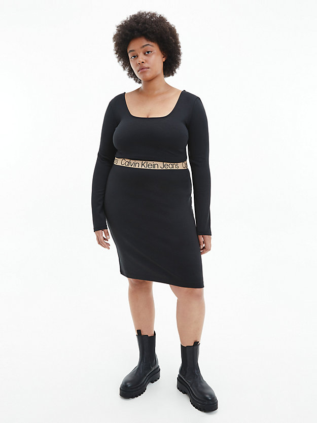 CK BLACK Plus Size Milano Jersey Mini Dress for women CALVIN KLEIN JEANS