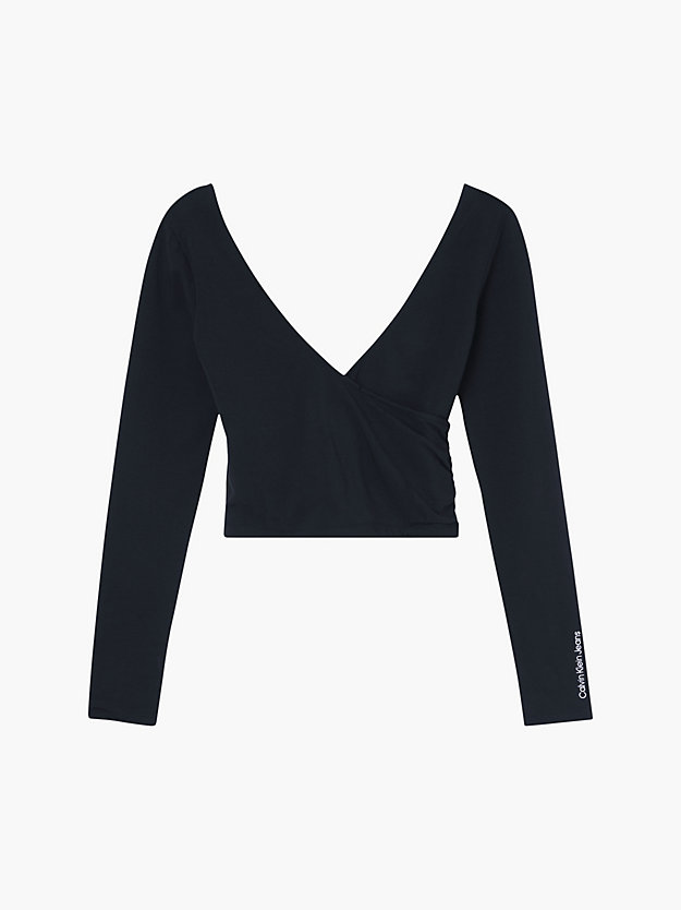 CK BLACK Plus Size Long Sleeve Wrap Top for women CALVIN KLEIN JEANS