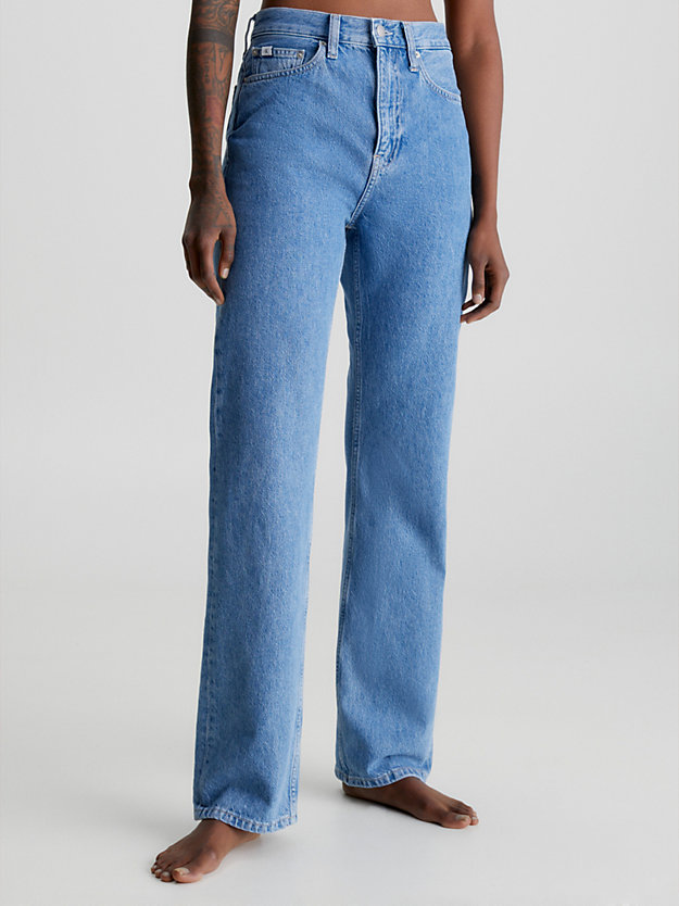 high rise straight jeans denim medium da donna calvin klein jeans
