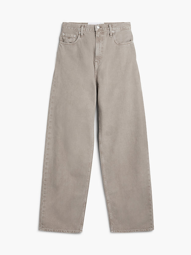 light beige high rise relaxed utility jeans for women calvin klein jeans