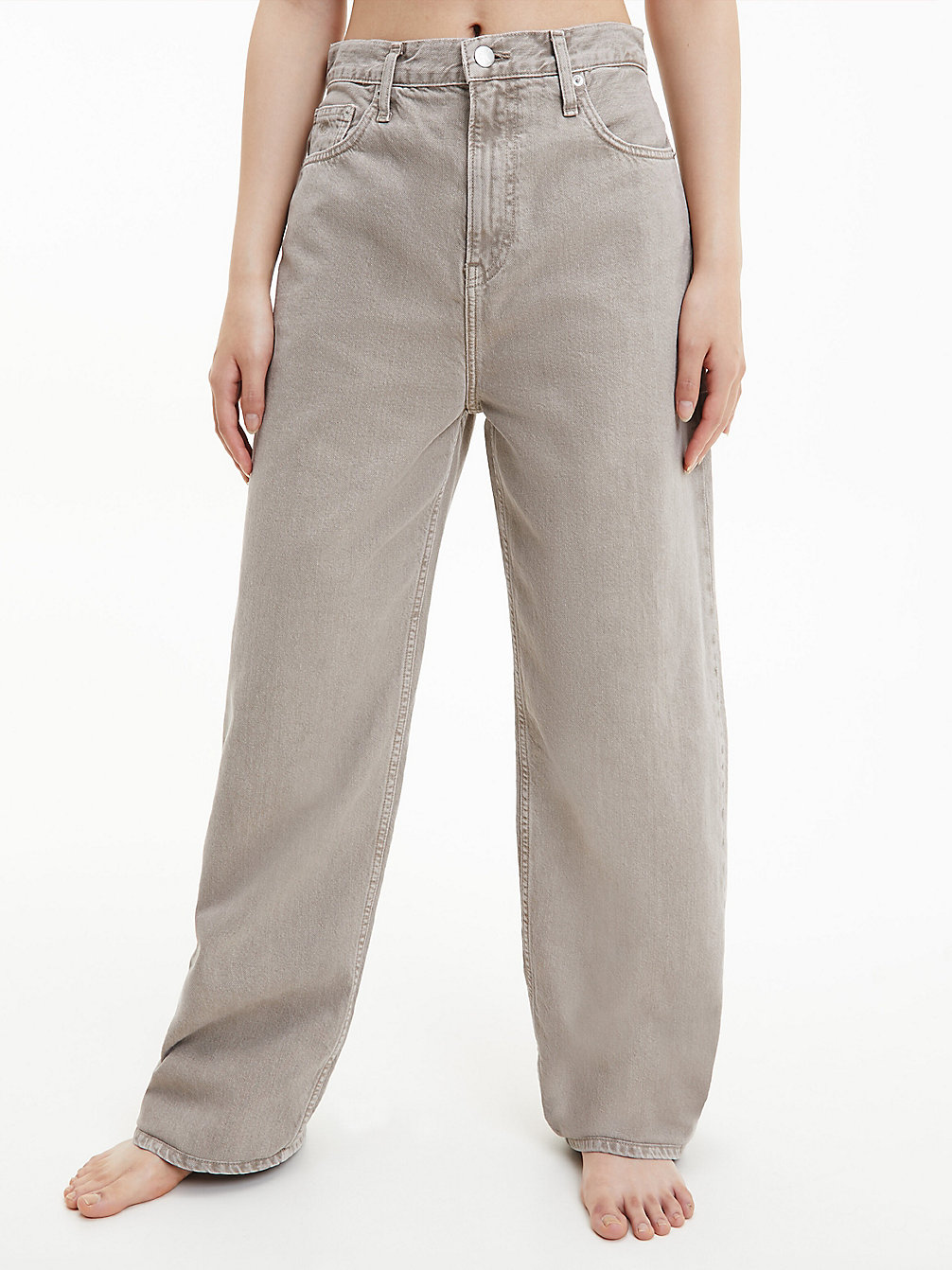 LIGHT BEIGE > High Rise Relaxed Utility Jeans > undefined dames - Calvin Klein