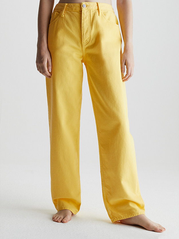 90's straight jeans primrose yellow de mujer calvin klein jeans
