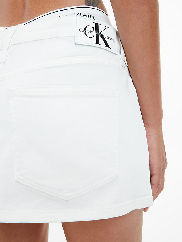 white denim micro minirok voor dames - calvin klein jeans