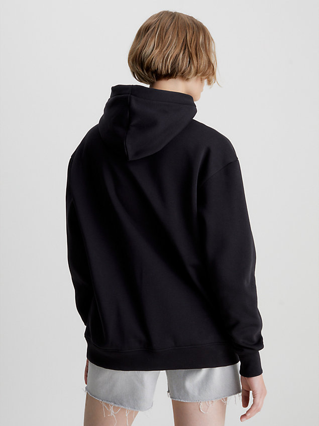 black relaxed hoodie met logo voor dames - calvin klein jeans