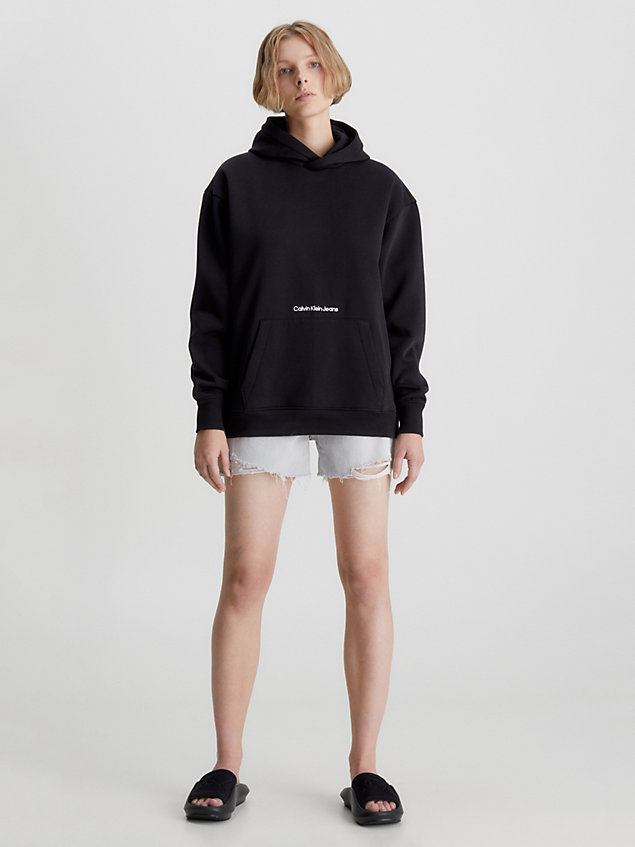 black relaxed logo hoodie for women calvin klein jeans