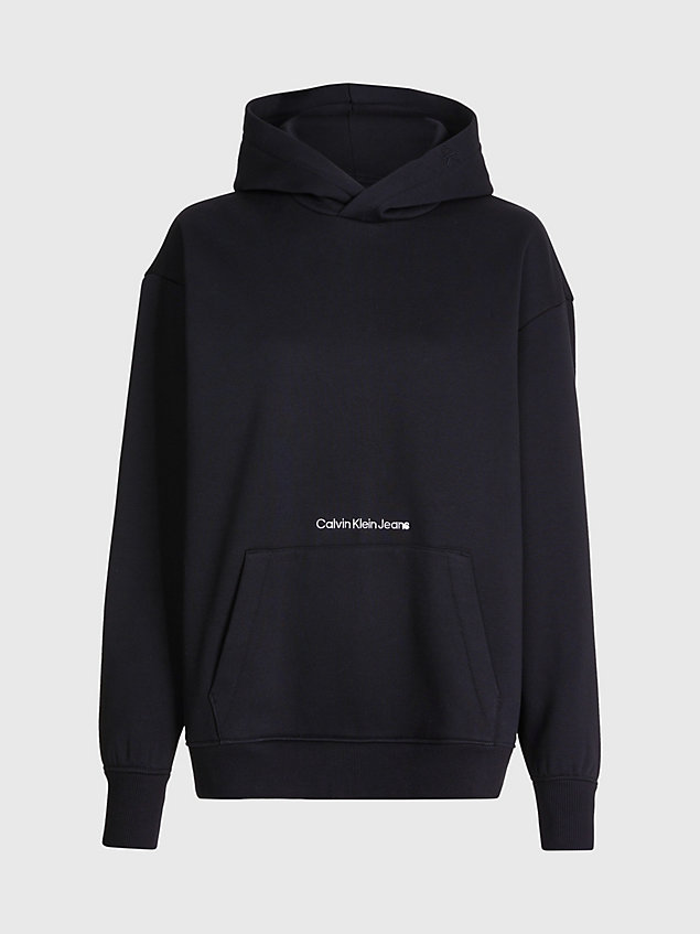 black relaxed logo hoodie for women calvin klein jeans