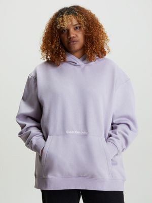 lavender aura relaxed hoodie met logo voor dames - calvin klein jeans