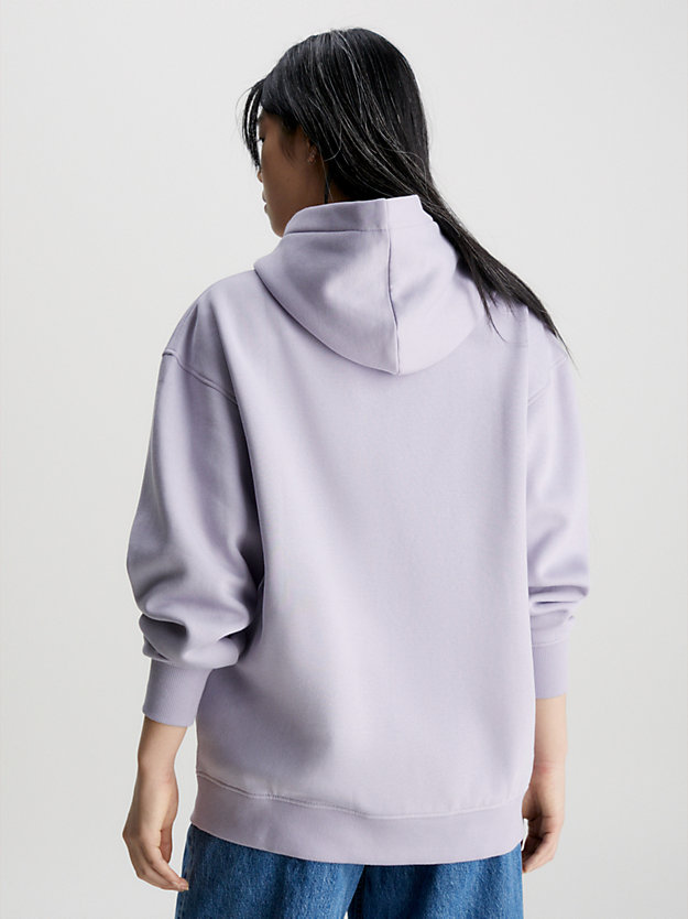 lavender aura luźna bluza z kapturem z logo dla kobiety - calvin klein jeans